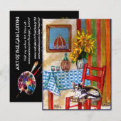 ITALIAANSE KEUKEN IN FLORENCE UITNODIGING BRIEFKAART (Voorkant / Achterkant)