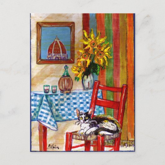 ITALIAANSE KEUKEN IN FLORENCE UITNODIGING BRIEFKAART (Voorkant)