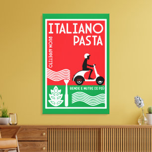 Italiaanse keuken muurkunst canvas afdruk