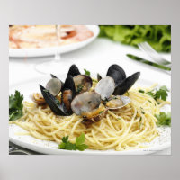 Italiaanse keuken. Spaghetti alle vongole