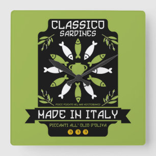 Italiaanse keuken vierkante klok