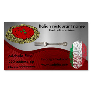 Italiaanse keuken visitekaartje magneet