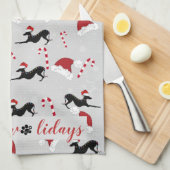 Italiaanse keukenhanddoeken voor kerstmis Greyhoun (Quarter Fold)