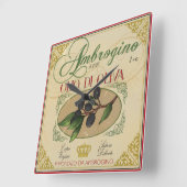 "Italiaanse keukenklok, olielabel Vierkante Klok (Hoek)