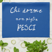 Italiaanse keukensardinnen italië citeert blauwe t theedoek (Gevouwen)