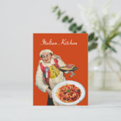 ITALIAANSE KITCHEN Geel Oranje Recipe Briefkaart (Staand voorkant)