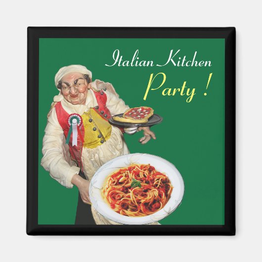 ITALIAANSE KITCHEN, groen Magneet (Voorkant)