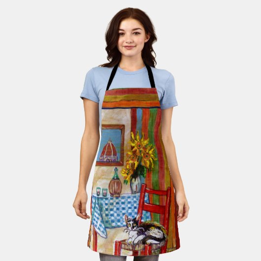 ITALIAANSE KITCHEN IN FLORENCE ADULT APRON SCHORT (Gedragen)