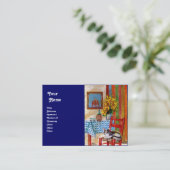 ITALIAANSE KITCHEN IN FLORENCE, blauw Visitekaartje (Staand voorkant)