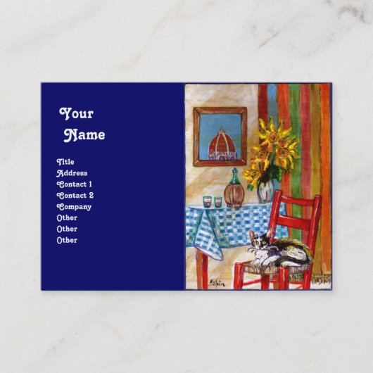 ITALIAANSE KITCHEN IN FLORENCE, blauw Visitekaartje (Voorkant)