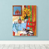 ITALIAANSE KITCHEN IN FLORENCE CANVAS AFDRUK (Insitu (Houten vloer))