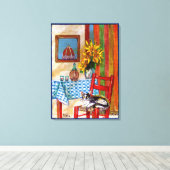 ITALIAANSE KITCHEN IN FLORENCE CANVAS AFDRUK (Insitu (Houten vloer))