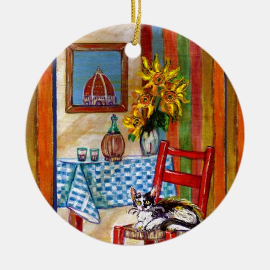 ITALIAANSE KITCHEN IN FLORENCE Ik hou van Toscane  Keramisch Ornament (Voorkant)