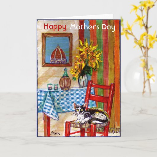 ITALIAANSE KITCHEN IN FLORENCE / MOEDERDAG KAART (Gele Bloem)