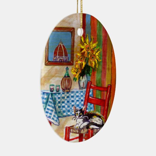 ITALIAANSE KITCHEN IN FLORENCE Red Ruby Keramisch Ornament (Rechts)