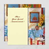 ITALIAANSE KITCHEN IN FLORENCE, rood blauw Aankondiging (Voorkant / Achterkant)