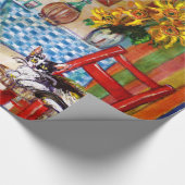 ITALIAANSE KITCHEN IN FLORENCE , SUNFLOWERS EN CAT CADEAUPAPIER (Hoek)