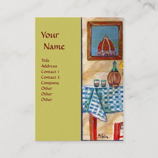 ITALIAANSE KITCHEN IN FLORENCE VISITEKAARTJE (Voorkant)