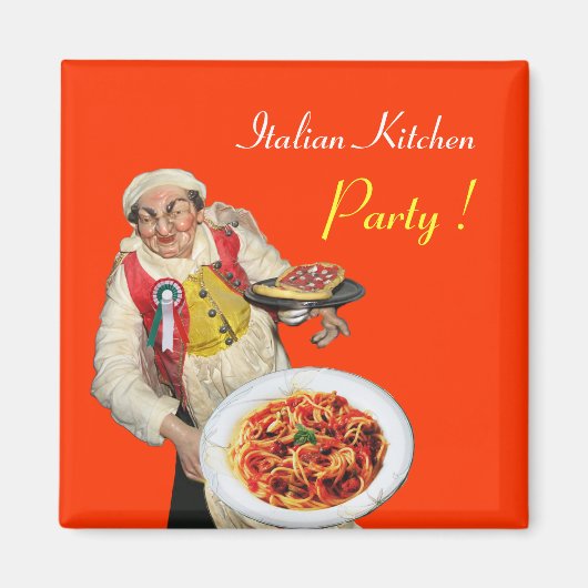 ITALIAANSE KITCHEN, oranje Magneet (Voorkant)