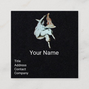 ITALIAANSE KITCHEN, RESTAURANT Black Vierkante Visitekaartje