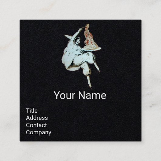 ITALIAANSE KITCHEN, RESTAURANT Black Vierkante Visitekaartje (Voorkant)