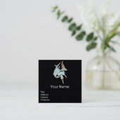 ITALIAANSE KITCHEN, RESTAURANT Black Vierkante Visitekaartje (Staand voorkant)