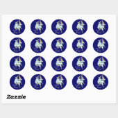 ITALIAANSE KITCHEN, RESTAURANT blauw Ronde Sticker (Vel)