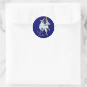 ITALIAANSE KITCHEN, RESTAURANT blauw Ronde Sticker (Tas)