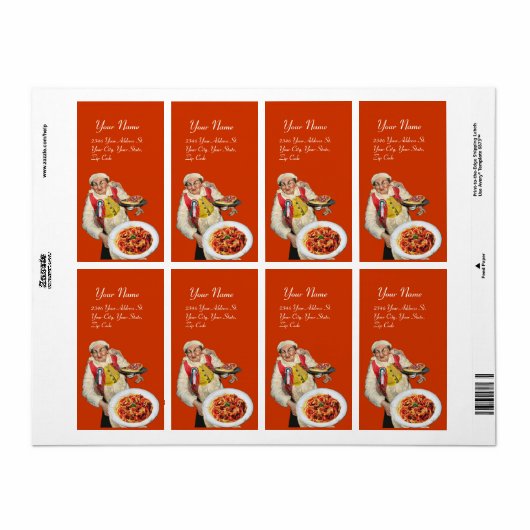 ITALIAANSE KITCHEN RESTAURANT CHEF ETIKET (Full Sheet)