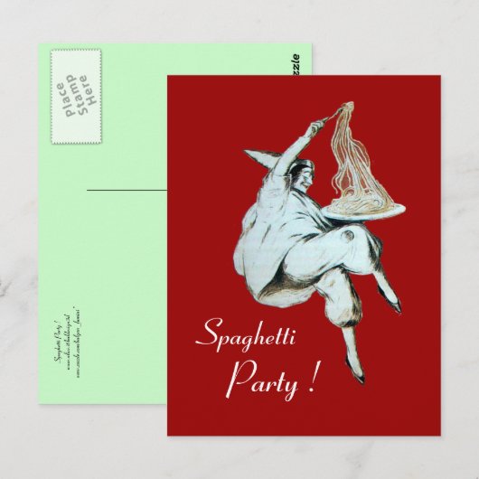 ITALIAANSE KITCHEN, RESTAURANT rood Briefkaart (Voorkant / Achterkant)