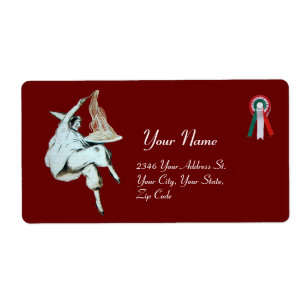 ITALIAANSE KITCHEN, RESTAURANT rood Etiket