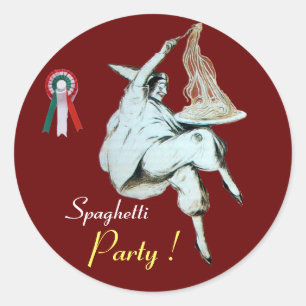 ITALIAANSE KITCHEN, RESTAURANT rood Ronde Sticker