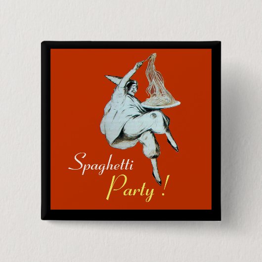 ITALIAANSE KITCHEN, RESTAURANT rood Vierkante Button 5,1 Cm (Voorkant)