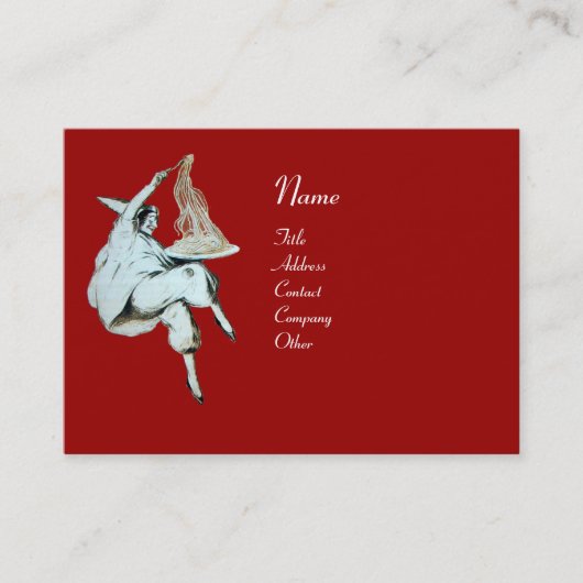 ITALIAANSE KITCHEN, RESTAURANT rood Visitekaartje (Voorkant)