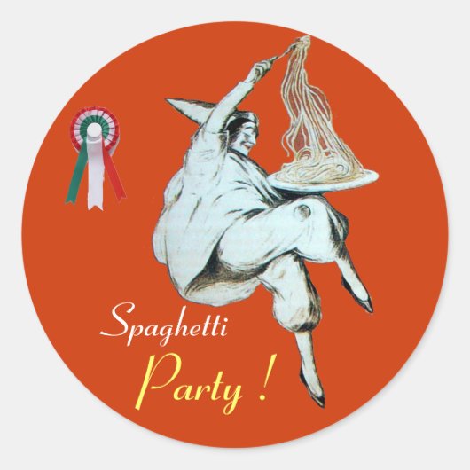 ITALIAANSE KITCHEN, RESTAURANT sinaasappel Ronde Sticker (Voorkant)