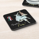 ITALIAANSE KITCHEN, RESTAURANT, zwart Onderzetter (Linkerzijde)