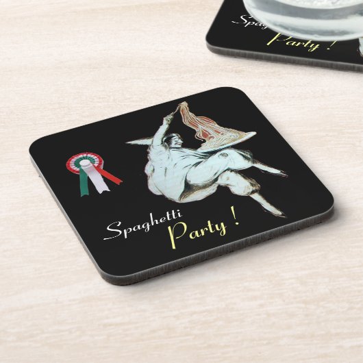 ITALIAANSE KITCHEN, RESTAURANT, zwart Onderzetter (Linkerzijde)