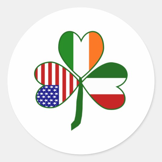 Italiaanse Klaver Ronde Sticker (Voorkant)