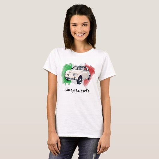 Italiaanse kleine auto t-shirt (Voorkant volledig)