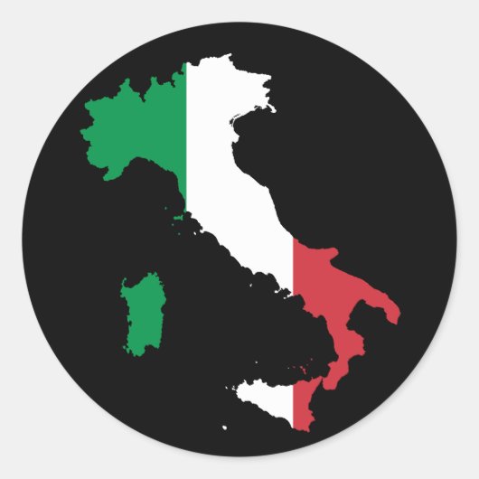 Italiaanse kleuren op de voet ronde sticker (Voorkant)