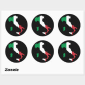 Italiaanse kleuren op de voet ronde sticker (Vel)