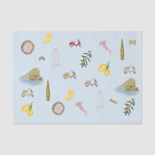 Italiaanse kleurrijke waterverf patterned tissuepapier (Voorkant)