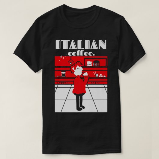 Italiaanse koffie Lover Espresso Mid Century Moder T-shirt (Design voorkant)