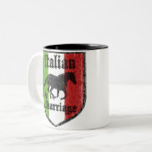 Italiaanse koffiemok door huwelijk tweekleurige koffiemok (Voorkant links)