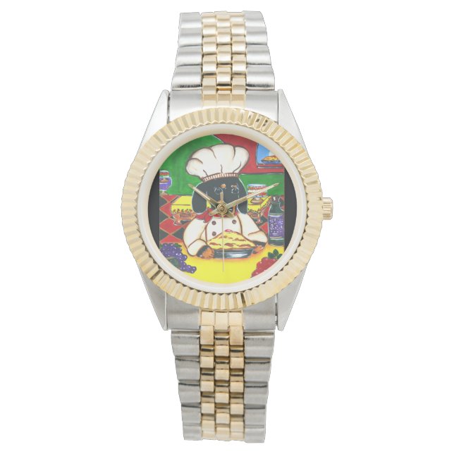 ITALIAANSE KOK DACHSHUND HORLOGE (Voorkant)