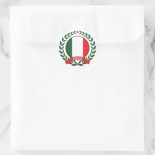 Italiaanse krans ronde sticker (Tas)