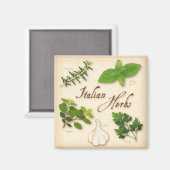 Italiaanse kruiden, Basil, Oregano, peterselie, kn Magneet (Voorkant / Achterkant)