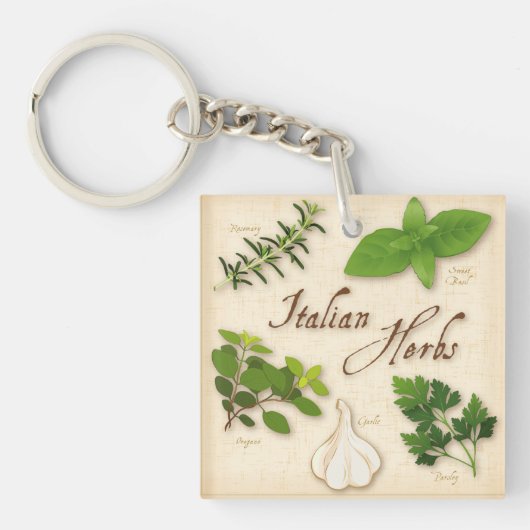 Italiaanse kruiden, Basil, Oregano, peterselie, kn Sleutelhanger (Voorkant)