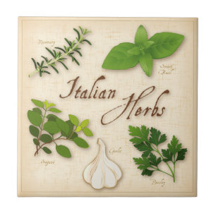 Italiaanse kruiden, Basil, Oregano, peterselie, kn Tegeltje