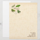 Italiaanse kruiden — Stationery Paper aanpassen Gepersonaliseerd Briefhoofd (Voorkant / Achterkant)